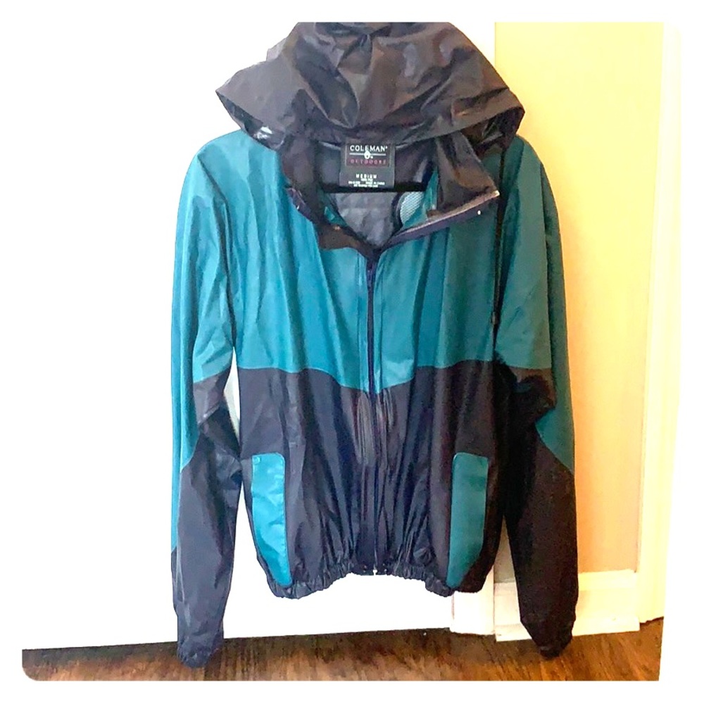 Color Block Raincoat w/ Hood